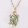 Pendentif Tortue Strass Vintage - Bijou Ancien Pour Sautoir Collier